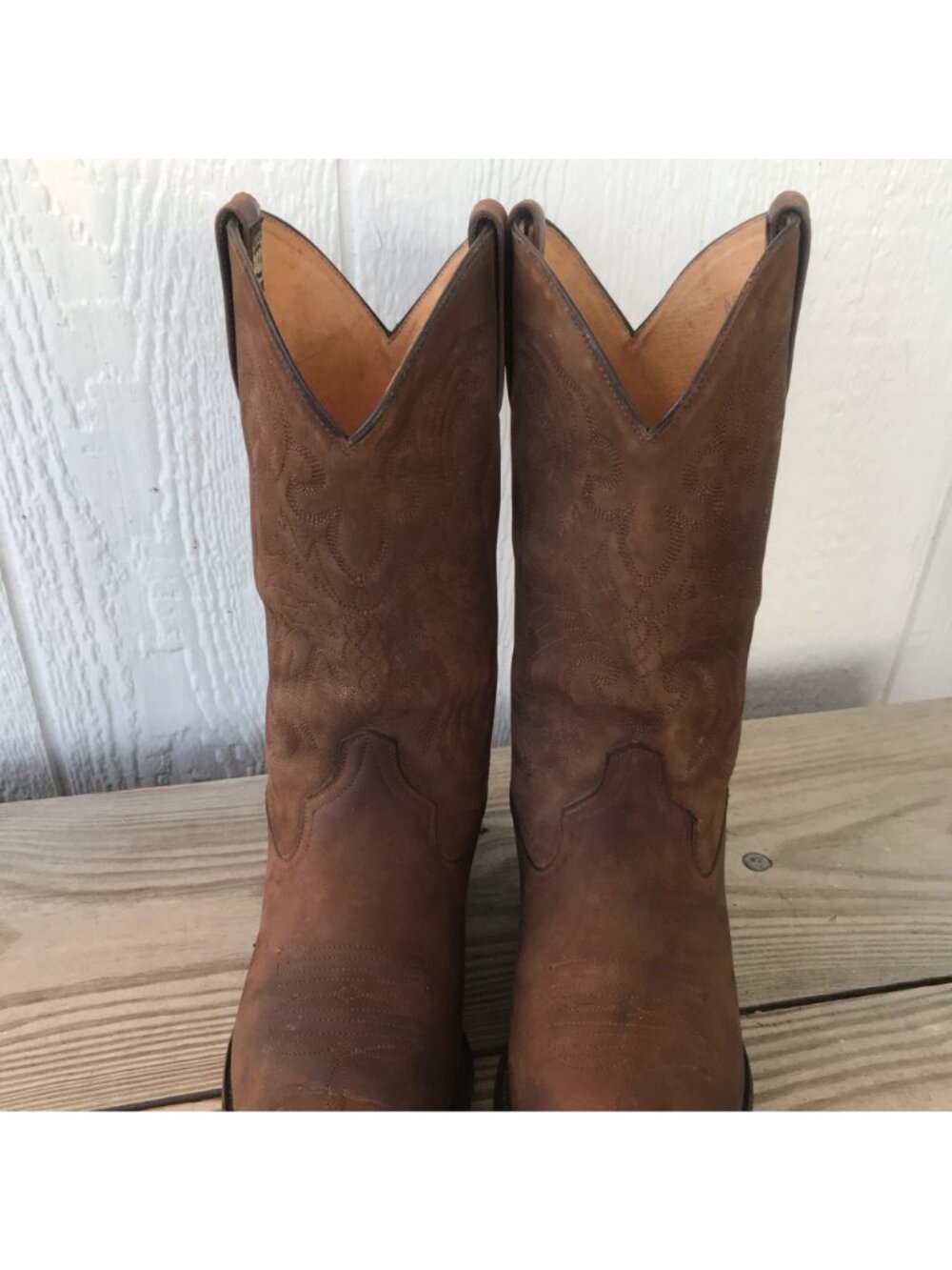Brito Vaquero Mens Brown Nubuck Leather Cowboy Western Boots 8.5 - Picture 12 of 13